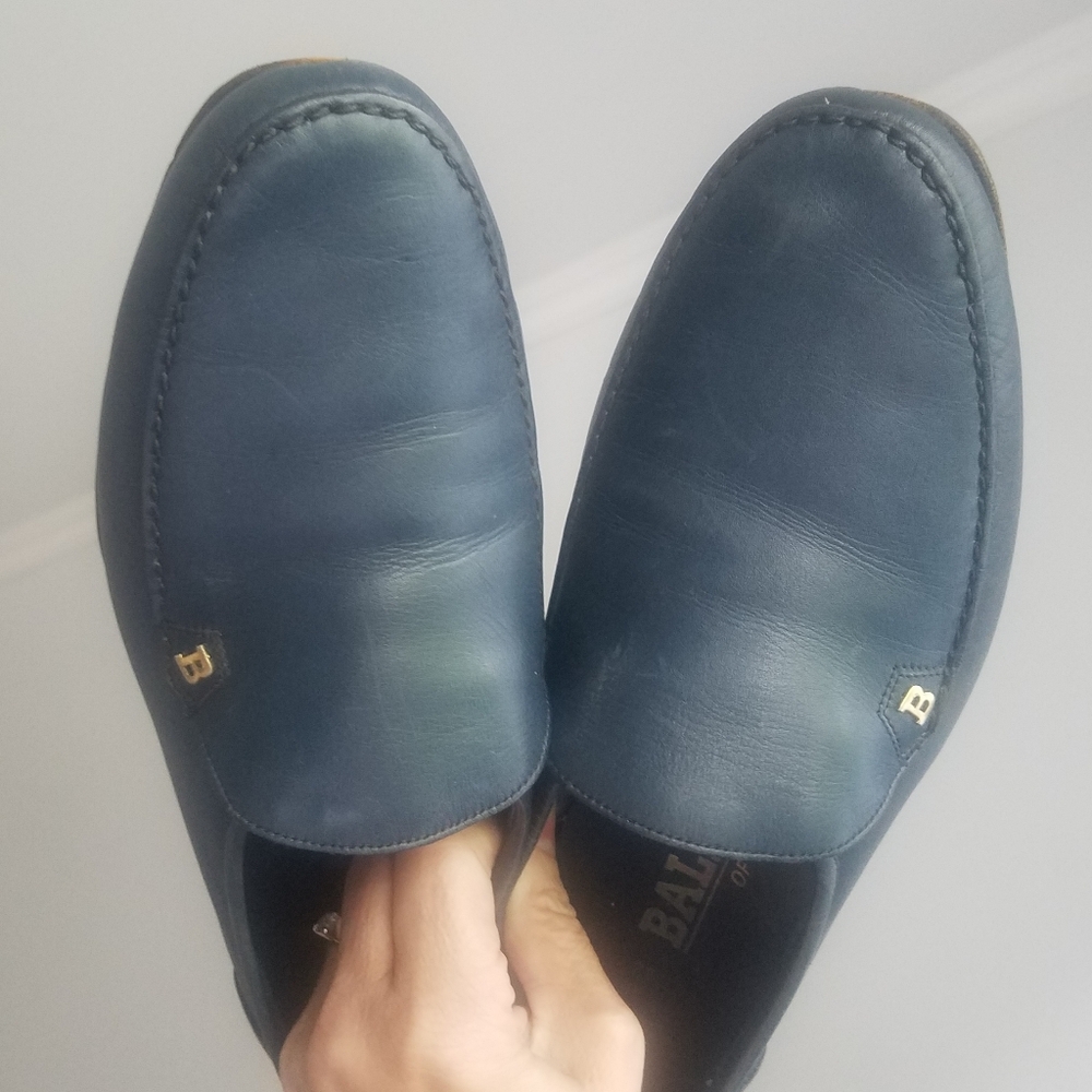 Bally Leather Loafers Slip On Shoes 7.5